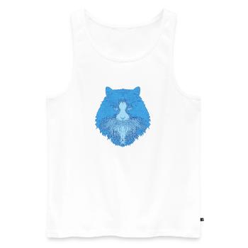 Katzenkopf, langhaarig, closing - Männer Premium Bio Tank Top - Weiß - Vorne - AI Model Male 178 light (178cm)