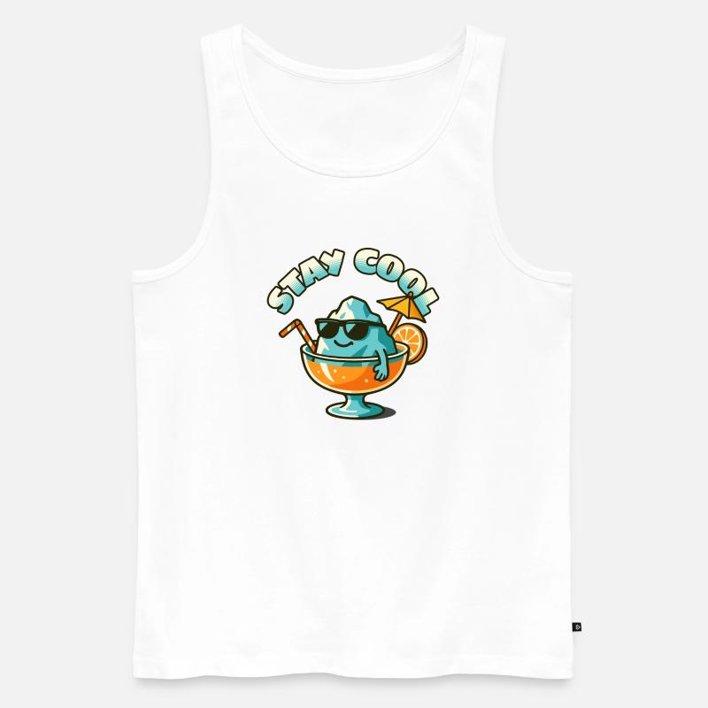 Bleib kühler Eisberg im Sommerglas - Männer Premium Bio Tank Top - Weiß