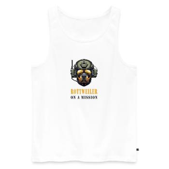 Rottweiler on a mission - Men's Premium Organic Tank Top - white - Front - AI Model Male 178 light (178cm)