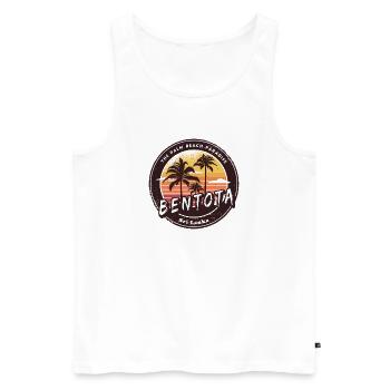Plage de Bentota Sri Lanka Palmiers Design - Débardeur bio Premium Homme - blanc - Devant - Michal (187cm)