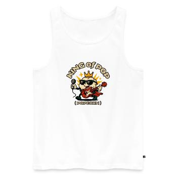 Roi du Popcorn Rock - Débardeur bio Premium Homme - blanc - Devant - Michal (187cm)
