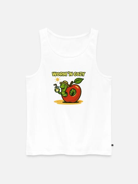 Worm 'N Cozy Sunshine Fruit Lounge - Männer Premium Bio Tank Top - Weiß
