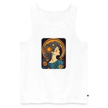 Woman Head Flowers International Women's Day Creative Abstract - Men's Premium Organic Tank Top - white - Front - Michal (187cm)