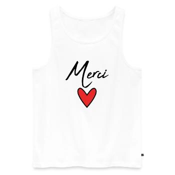 VIELEN DANK. GELIEBTE. HERZ. MEISTER. DANKE HERRIN. - Männer Premium Bio Tank Top - Weiß - Vorne - AI Model Male 178 light (178cm)
