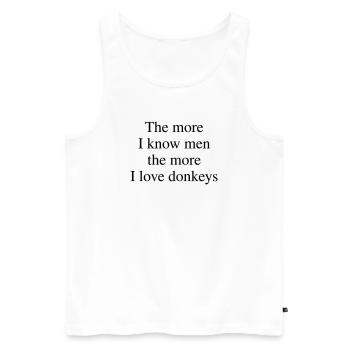 The More I Love Donkeys - Männer Premium Bio Tank Top - Weiß - Vorne - AI Model Male 178 light (178cm)