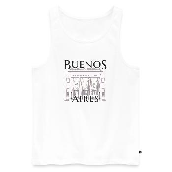Buenos Aires, Argentinien, Zeichnung Kunstmuseum - Männer Premium Bio Tank Top - Weiß - Vorne - Michal (187cm)