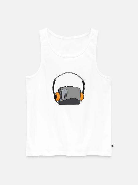 Cool Portable Cassette Audio Player - Men's Premium Organic Tank Top - white