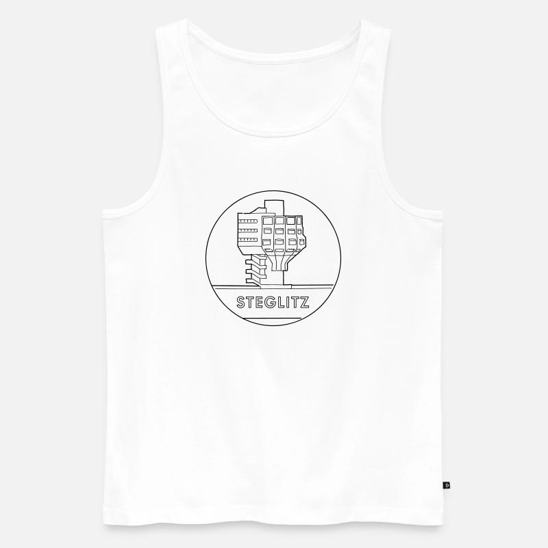 Steglitz mit Bierpinsel - Männer Premium Bio Tank Top - Weiß