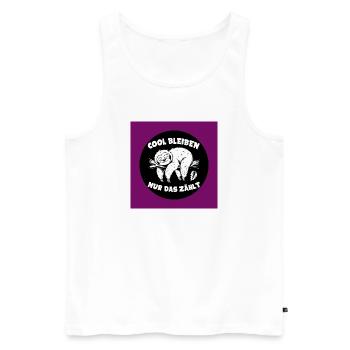 Cool bleiben immer mit der Ruhe lustiges Faultier - Männer Premium Bio Tank Top - Weiß - Vorne - AI Model Male 178 light (178cm)