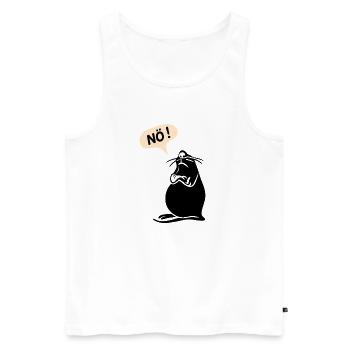 Fauler Seehund sagt NÖ - Lazy Seal Says NO Cartoon - Männer Premium Bio Tank Top - Weiß - Vorne - Michal (187cm)