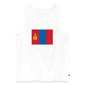 Flag of Mongolia - Men's Premium Organic Tank Top - white - Front - AI Model Male 178 light (178cm)