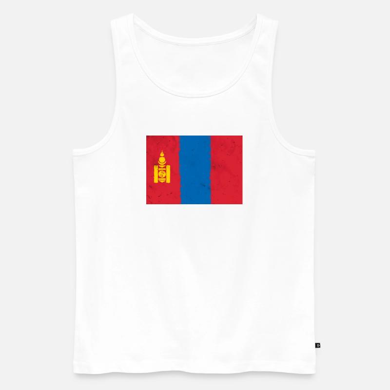 Flagge der Mongolei - Männer Premium Bio Tank Top - Weiß