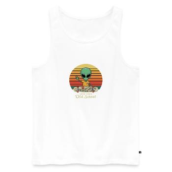 Alien Skater - Tattoo - Old School - Men's Premium Organic Tank Top - white - Front - Michal (187cm)