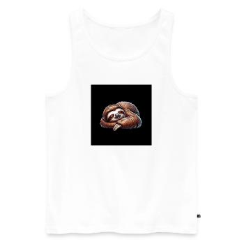 Stay cool always with the calm funny sloth - Men's Premium Organic Tank Top - white - Front - Michal (187cm)