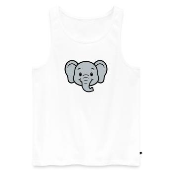 Verspielter Elefanten-Print für Kinder - Männer Premium Bio Tank Top - Weiß - Vorne - AI Model Male 178 light (178cm)