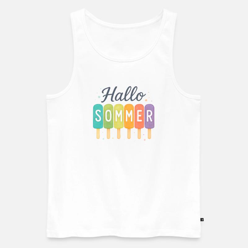 Hallo Sommer - Eiszeit beginnt - Männer Premium Bio Tank Top - Weiß