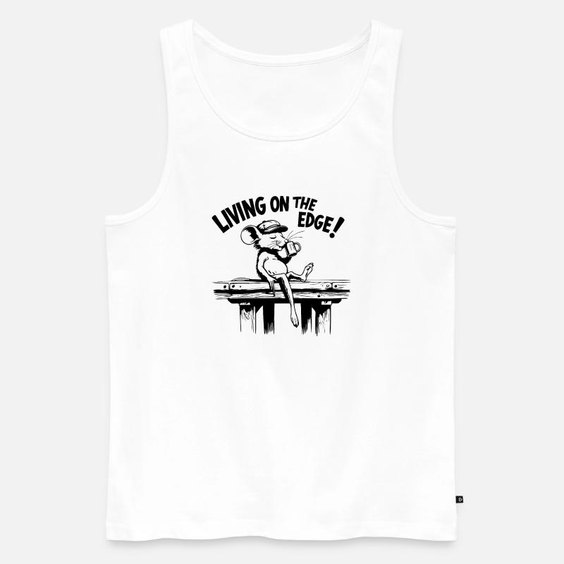 , die am Rande des Abgrunds lebt - Männer Premium Bio Tank Top - Weiß