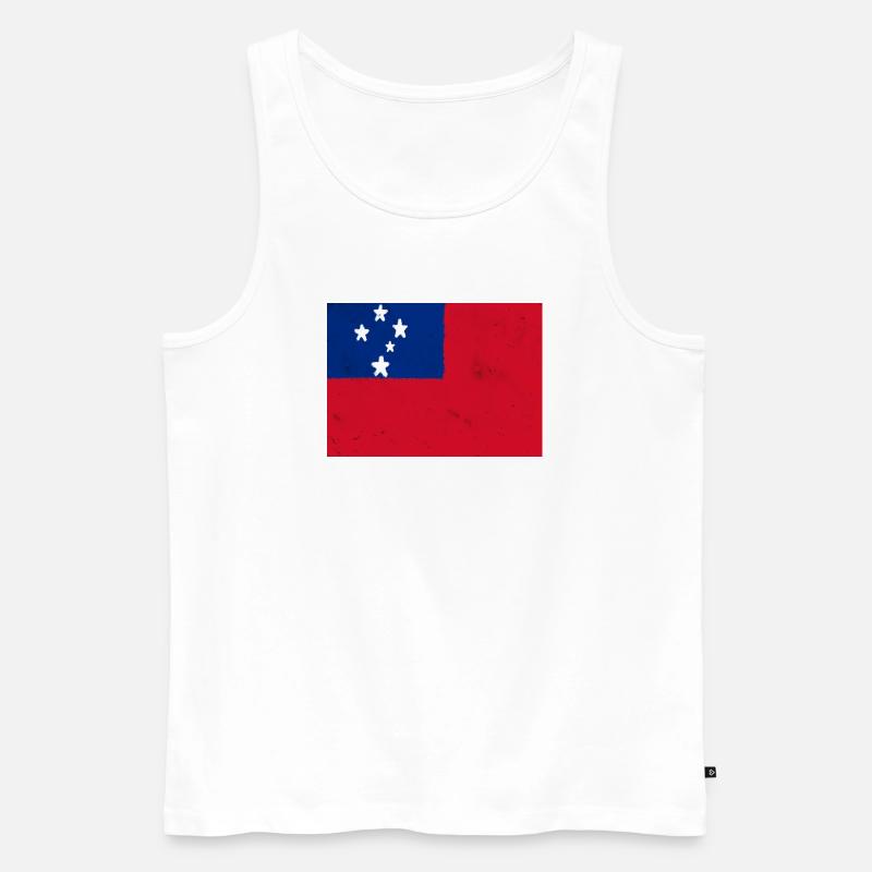 Flagge von Samoa - Männer Premium Bio Tank Top - Weiß