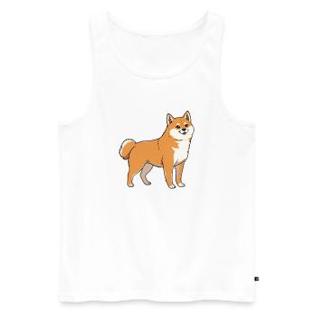 Chien Shiba Inu - Débardeur bio Premium Homme - blanc - Devant - Michal (187cm)