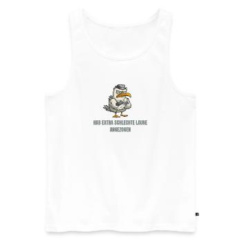 Bad-tempered seagull cartoon - Men's Premium Organic Tank Top - white - Front - AI Model Male 178 light (178cm)