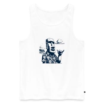 Easter Island - Swag Moai - Men's Premium Organic Tank Top - white - Front - AI Model Male 178 light (178cm)