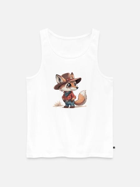 Cowboy Western Kojote - Männer Premium Bio Tank Top - Weiß