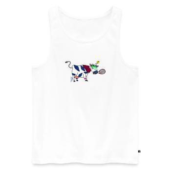 BAVARIAN UNICORN - Tennis - Männer Premium Bio Tank Top - Weiß - Vorne - AI Model Male 178 light (178cm)