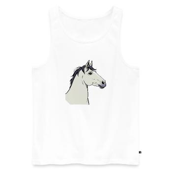 Weisses Pferd - Männer Premium Bio Tank Top - Weiß - Vorne - Michal (187cm)