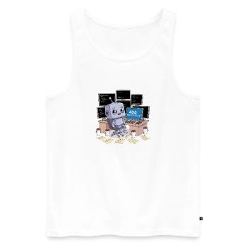 404: Schlaf nicht gefunden - Männer Premium Bio Tank Top - Weiß - Vorne - AI Model Male 178 light (178cm)