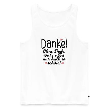 DANKE PARTNERSCHAFT FREUNDSCHAFT - Männer Premium Bio Tank Top - Weiß - Vorne - AI Model Male 178 light (178cm)