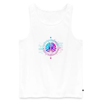 Futuristisches Mind Art Design - Männer Premium Bio Tank Top - Weiß - Vorne - AI Model Male 178 light (178cm)
