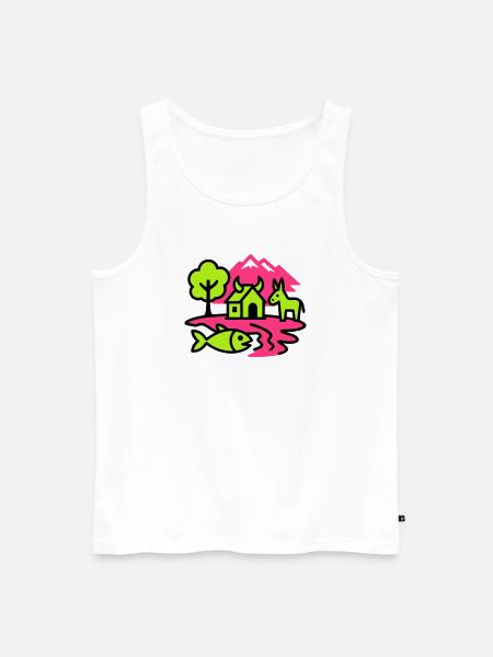 Naïve Pop Art Landscape - Men's Premium Organic Tank Top - white