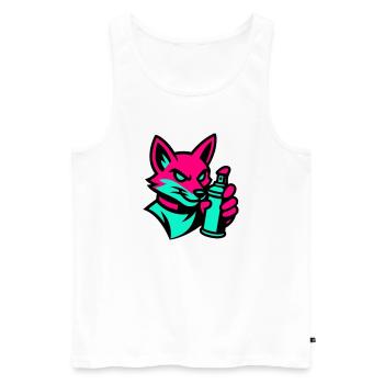 Graffiti Fuchs - Männer Premium Bio Tank Top - Weiß - Vorne - AI Model Male 178 light (178cm)