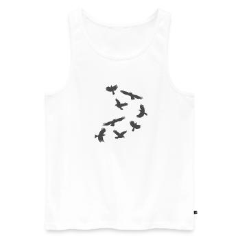 rabenschwarm, vögel - Männer Premium Bio Tank Top - Weiß - Vorne - Michal (187cm)