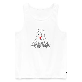 süßer Bettuch geist - Männer Premium Bio Tank Top - Weiß - Vorne - AI Model Male 178 light (178cm)