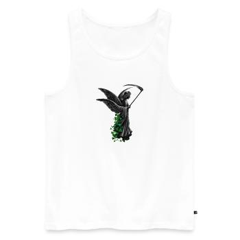engelstatue, goth, frauen - Männer Premium Bio Tank Top - Weiß - Vorne - Michal (187cm)