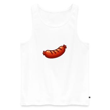 Happy Bratwurst Cartoon - Men's Premium Organic Tank Top - white - Front - AI Model Male 178 light (178cm)