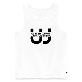 Himmlisches Mond- und Sternmuster - Männer Premium Bio Tank Top - Weiß - Vorne - AI Model Male 178 light (178cm)