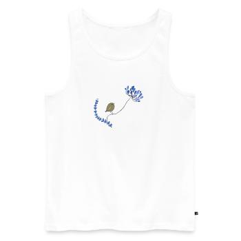 Vogel mit Blume - Männer Premium Bio Tank Top - Weiß - Vorne - Michal (187cm)
