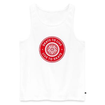 Skate to live - Men's Premium Organic Tank Top - white - Front - AI Model Male 178 light (178cm)