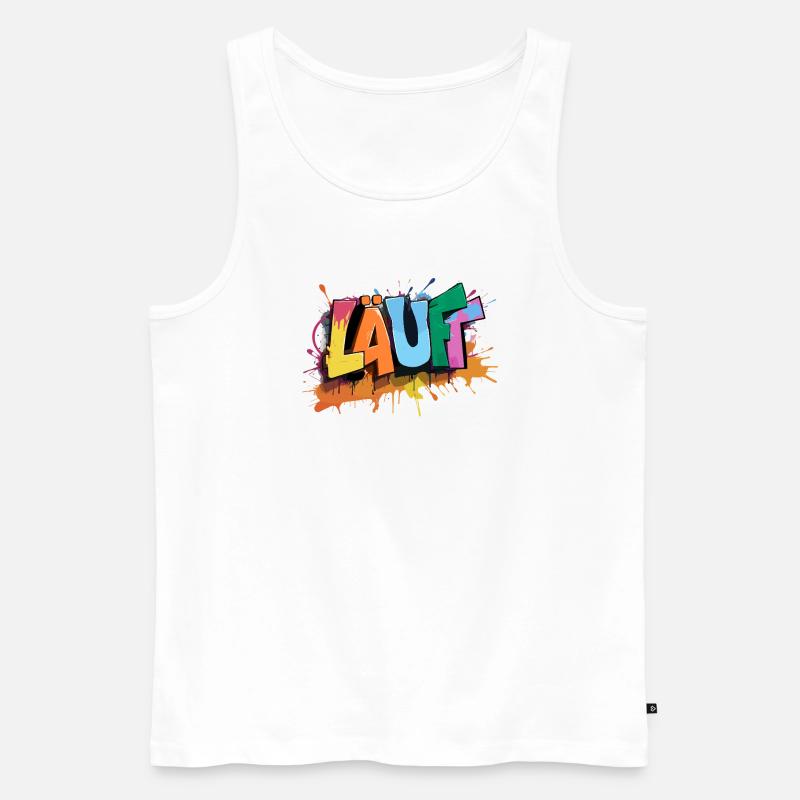 Läuft Statement Läufer Graffiti Lustige Sprüche - Männer Premium Bio Tank Top - Weiß