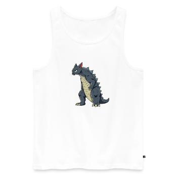 Katze als Echse - Männer Premium Bio Tank Top - Weiß - Vorne - AI Model Male 178 light (178cm)