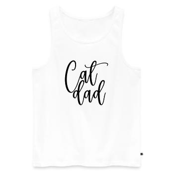 Cat Dad, Katzen Papa, Funny Shirt - Männer Premium Bio Tank Top - Weiß - Vorne - Michal (187cm)