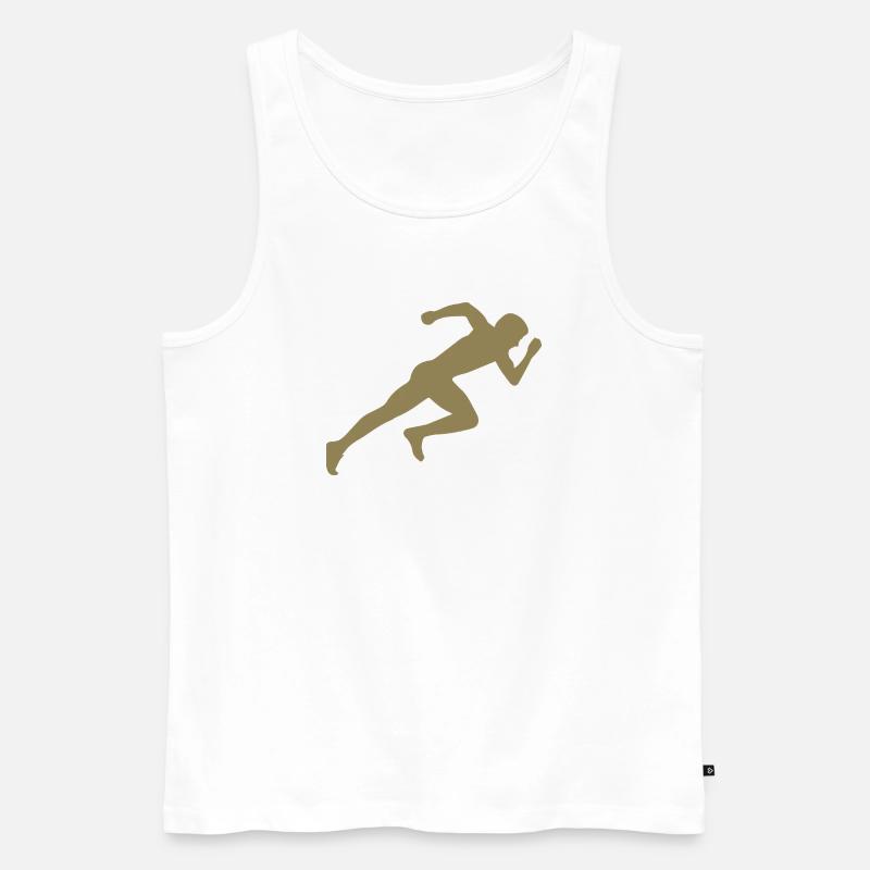 Minimalistische Silhouette Sprinter Sprinten  - Männer Premium Bio Tank Top - Weiß
