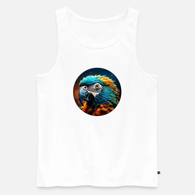papagei,bunt,pailletten,glitzer,vogel - Männer Premium Bio Tank Top - Weiß