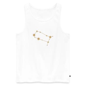 Star Constellation Gemini Zodiac Birth Sign Golden - Men's Premium Organic Tank Top - white - Front - AI Model Male 178 light (178cm)