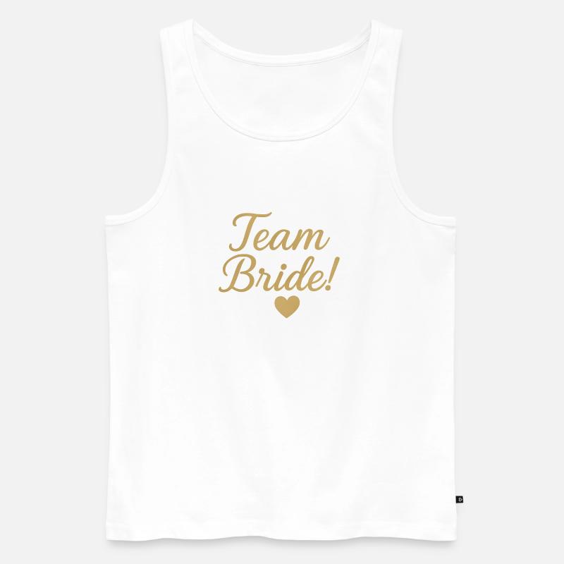 Team Bride Gold Script Design. Hochzeit - Männer Premium Bio Tank Top - Weiß
