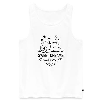 Rêves doux - Débardeur bio Premium Homme - blanc - Devant - Michal (187cm)