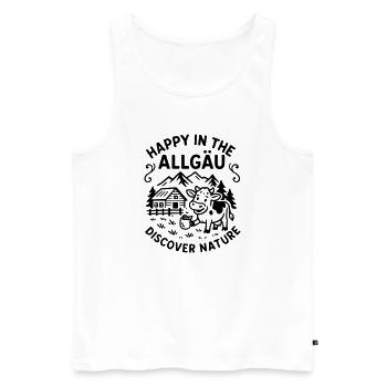 happyallgaeu - Men's Premium Organic Tank Top - white - Front - AI Model Male 178 light (178cm)