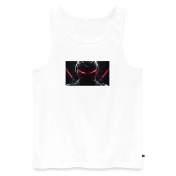 Kybernetische futuristische Kleidung für die Nacht - Männer Premium Bio Tank Top - Weiß - Vorne - AI Model Male 178 light (178cm)